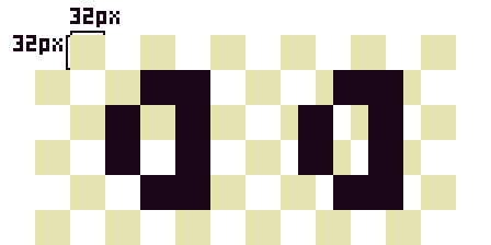 Scaled pixels grid alignment.